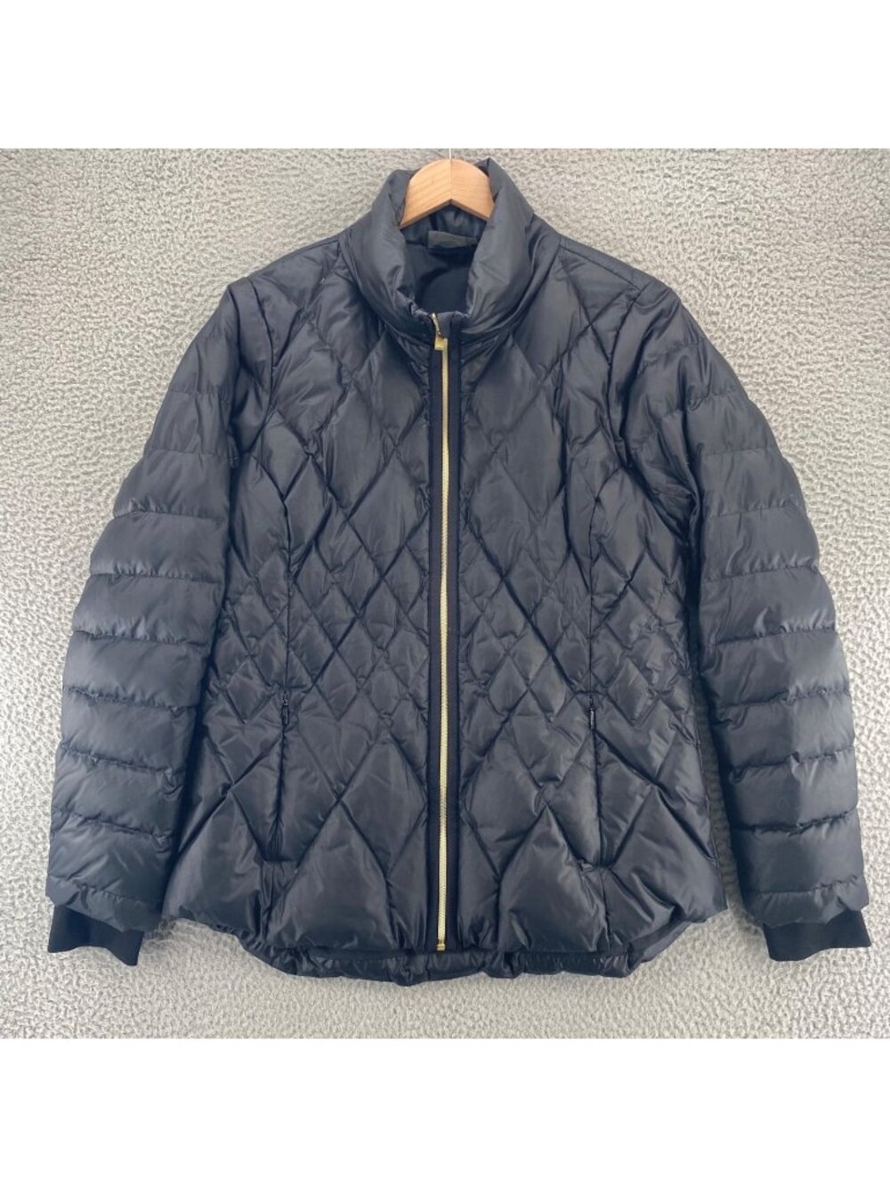 Athleta Coat Womens Large Responsible Goose Down Black Jacket Quilted Pockets*